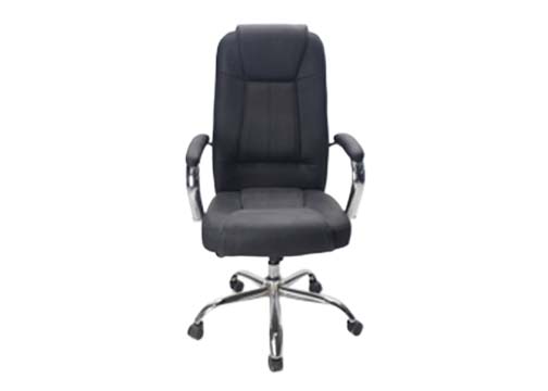 SILLA GERENCIAL CUERO C/BRAZOS-RODOS SP-820A NEGRO BASE METALICA